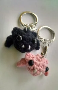 bat amigurumi keychains
