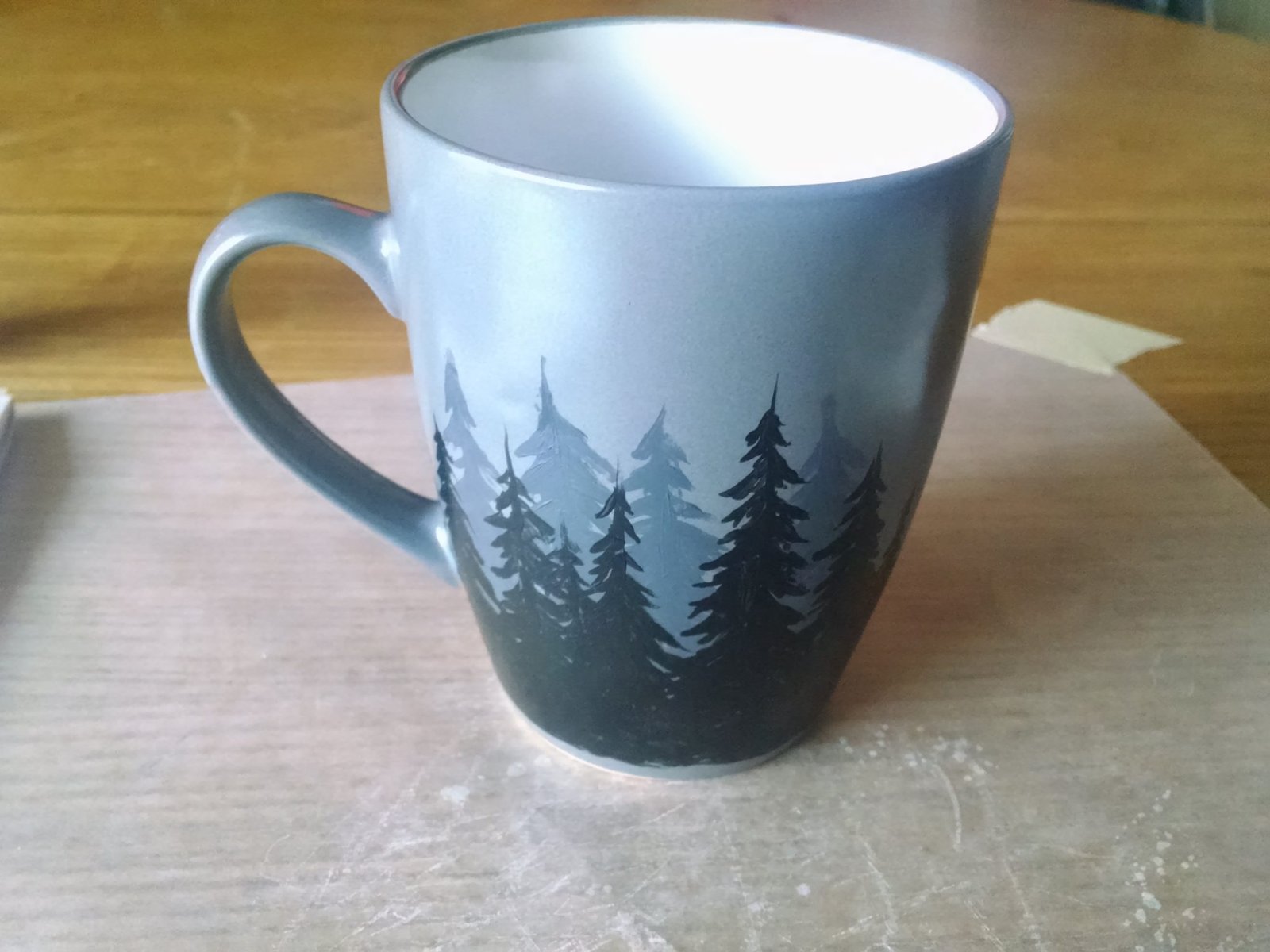 DIY Ceramic Mug Painting Tutorial- Dark Forest Scene