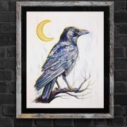 Crescent Moon Raven