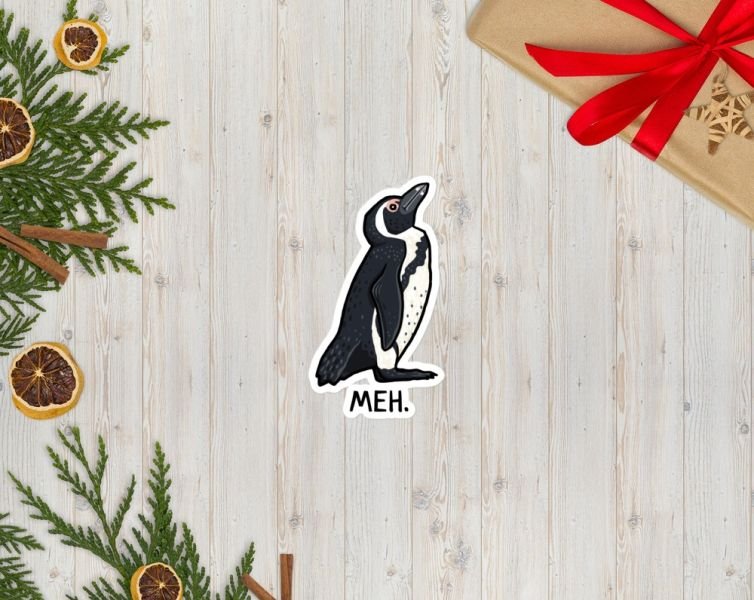 African Penguin “Meh” Sticker