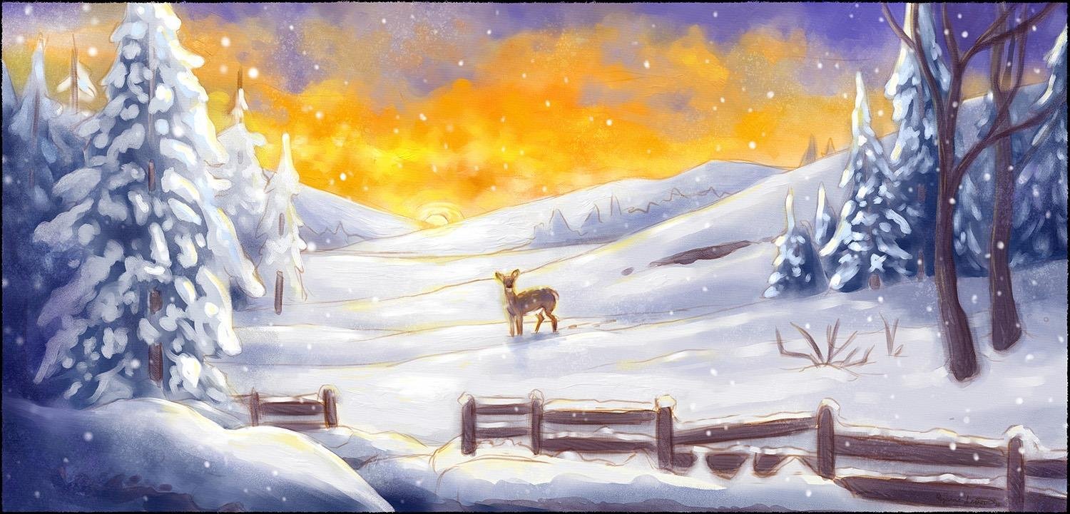 winter-landscape-with-deer-ryanne-levin-art-web