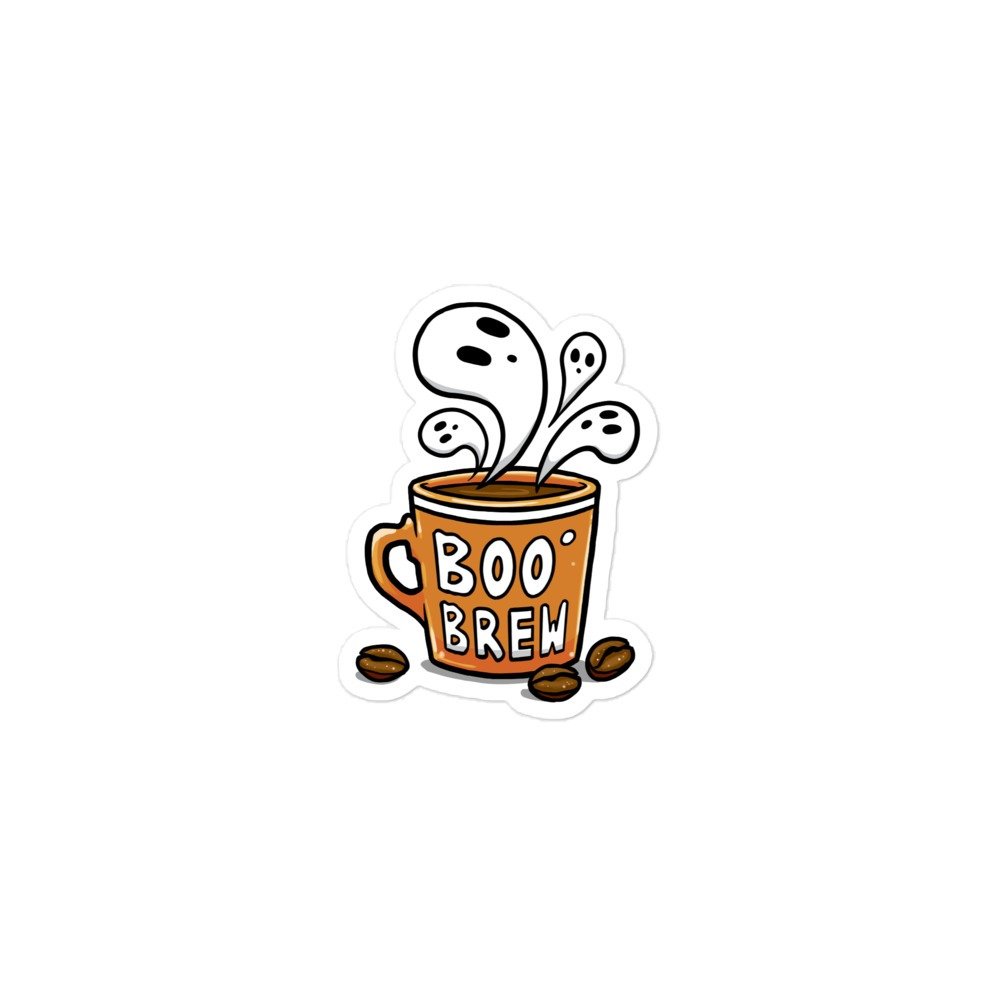 Boo Brew Halloween Ghost Coffee Sticker
