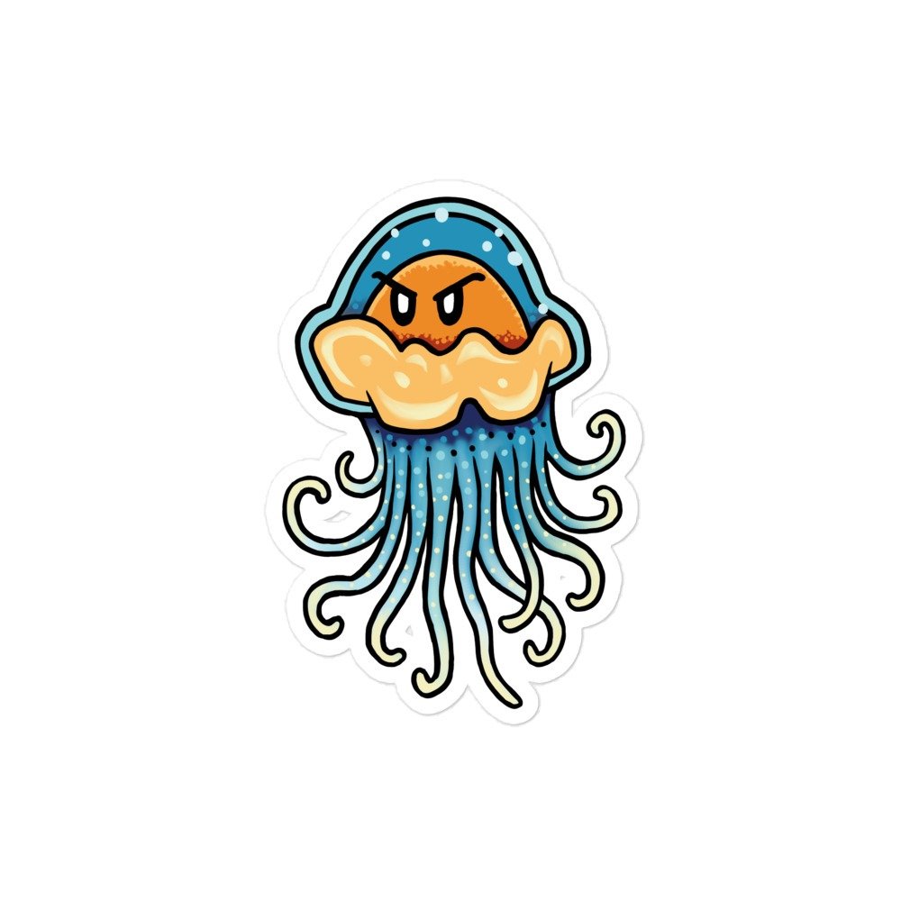 Grumpy Cosmic Jellyfish Sticker
