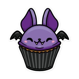 kawaii halloween bat cupcake ryanne levin art