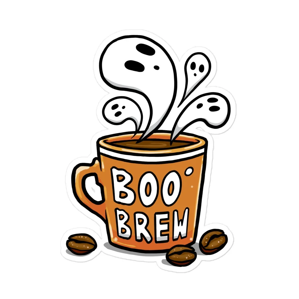 boo brew vinyl sticker ryanne levin art