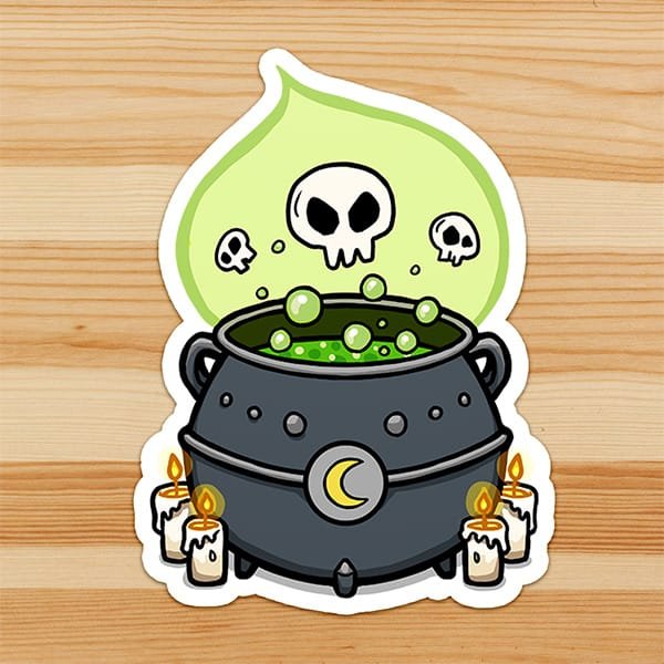 Poison Potion Cauldron Vinyl Sticker
