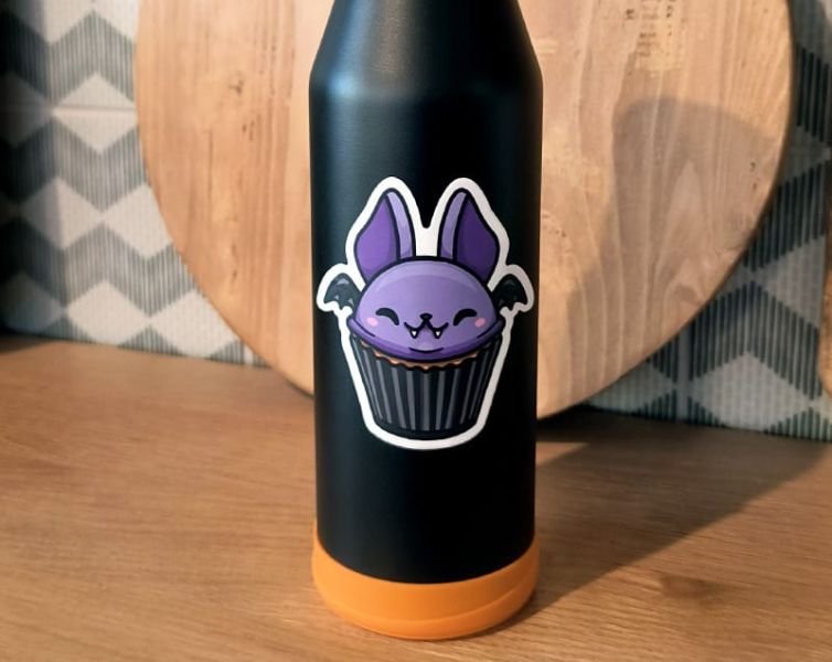 Kawaii Bat Cupcake Vinyl Sticker