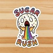 Sugar Rush Rainbow Donut Vinyl Sticker