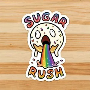Sugar Rush Rainbow Donut Vinyl Sticker