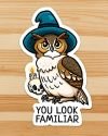 Wizard Horned Owl Familiar Vinyl Sticker