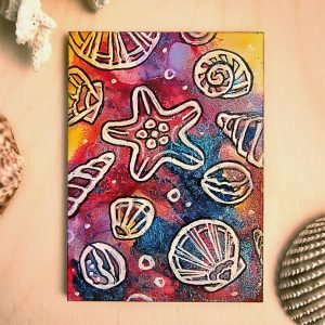 Seashell-starfish-Magnet-painted-lay-flat-ryanne-levin-art