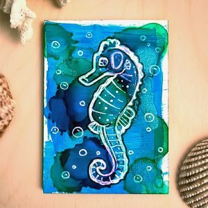 seahorse-Magnet-painted-lay-flat-ryanne-levin-art