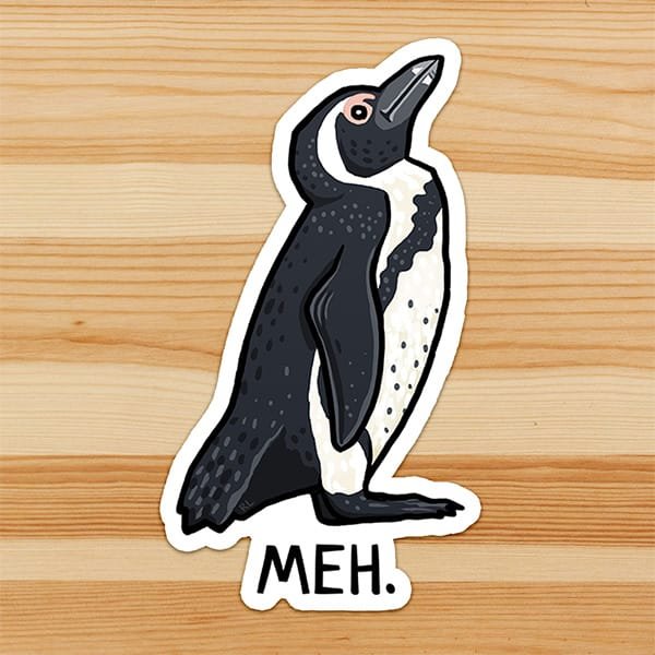 Meh African Penguin Sticker