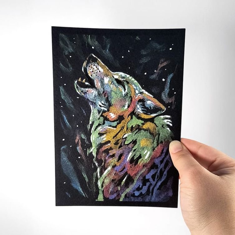 Aurora Borealis Wolf