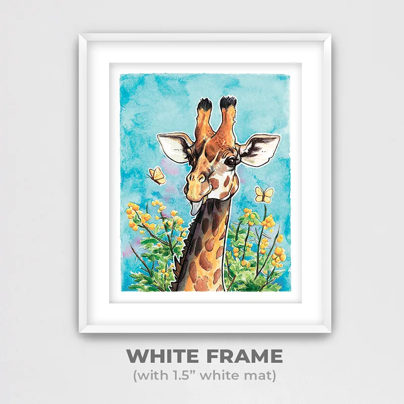 giraffe-acacias-print-white-framed_ryanne-levin-art