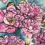 pink-peonies-teal-background-study-details_ryanne-levin-art