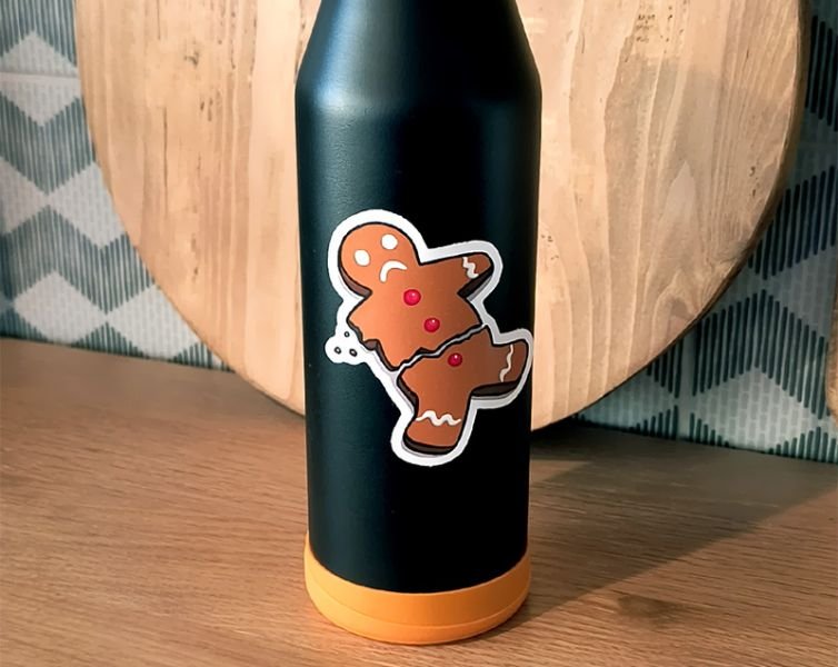Broken Gingerbread Man Vinyl Sticker
