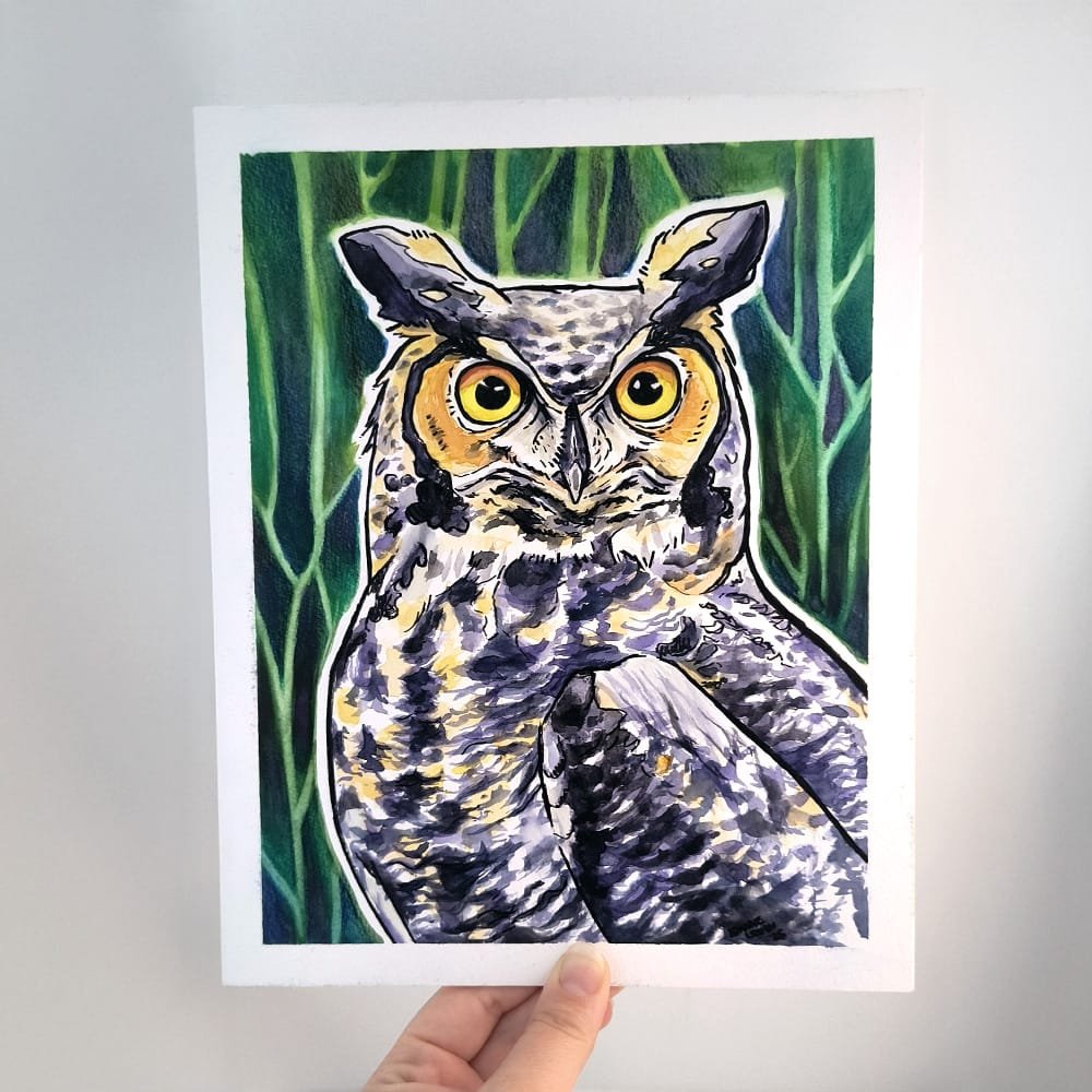 the-great-horned-owl-watercolor-artwork_size_8x10_Ryanne-Levin-Art